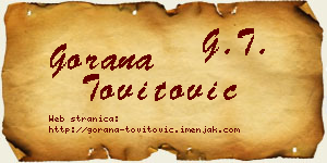 Gorana Tovitović vizit kartica